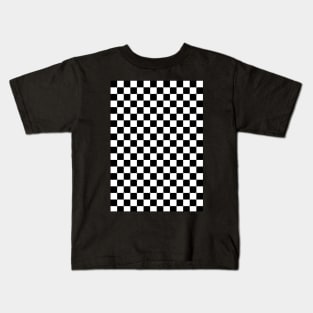 Black and white check Kids T-Shirt